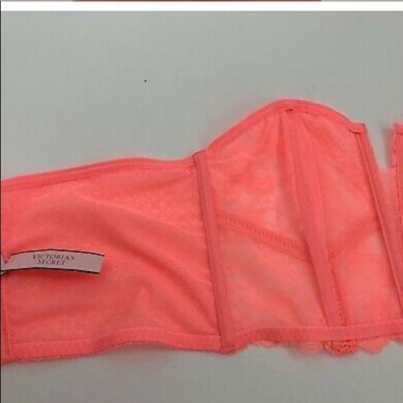 ⭐️ Victoria's Secret Dream Angels Lace Bustier Corset Bra Pink Neon NWT - Picture 7 of 8